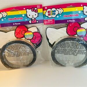 Hello Kitty By Sanrio (2) 8 Pack Party Favor Headbands Brand New Sealed Ages 3+